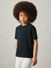 9-13 yrs Cotton Crew-Neck T-Shirt Navy | Children