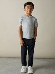 3-9 yrs Cotton Crew-Neck T-Shirts 3 Pack White/Navy/Soft Grey | Children