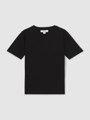 9-13 yrs Cotton Crew-Neck T-Shirt Black | Children