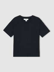 3-9 yrs Cotton Crew-Neck T-Shirt Navy | Children