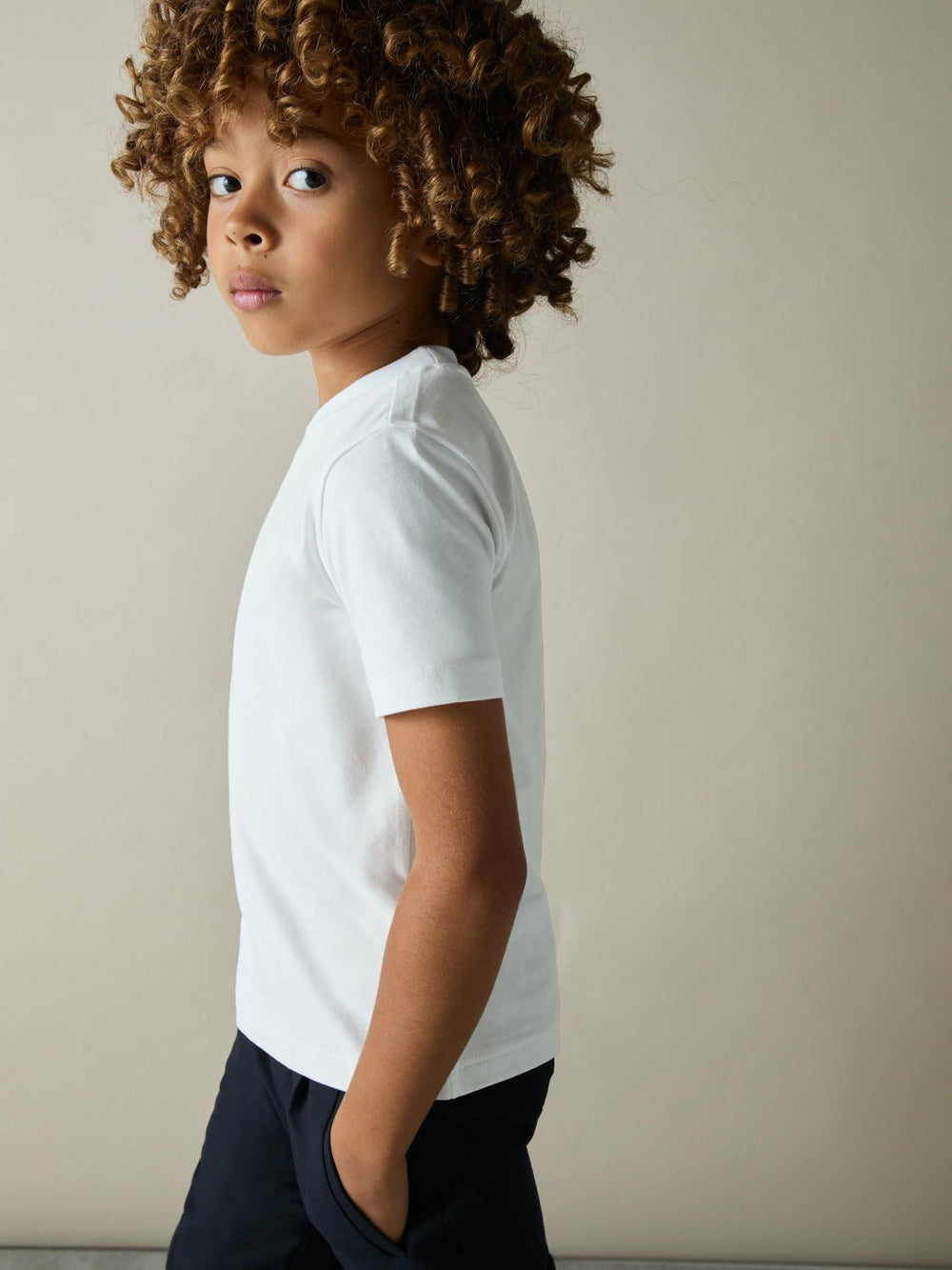 3-9 yrs Cotton Crew-Neck T-Shirt White | Children