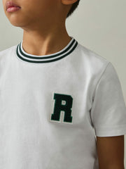 3-9 yrs Cotton Letter Patch T-Shirt White | Children