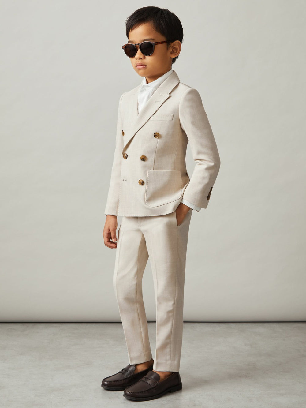 3-9 yrs Slim-Fit Trousers With Wool Stone | Children
