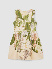 4-9 yrs Floral Scuba Sleeveless Dress Pink Print | Children