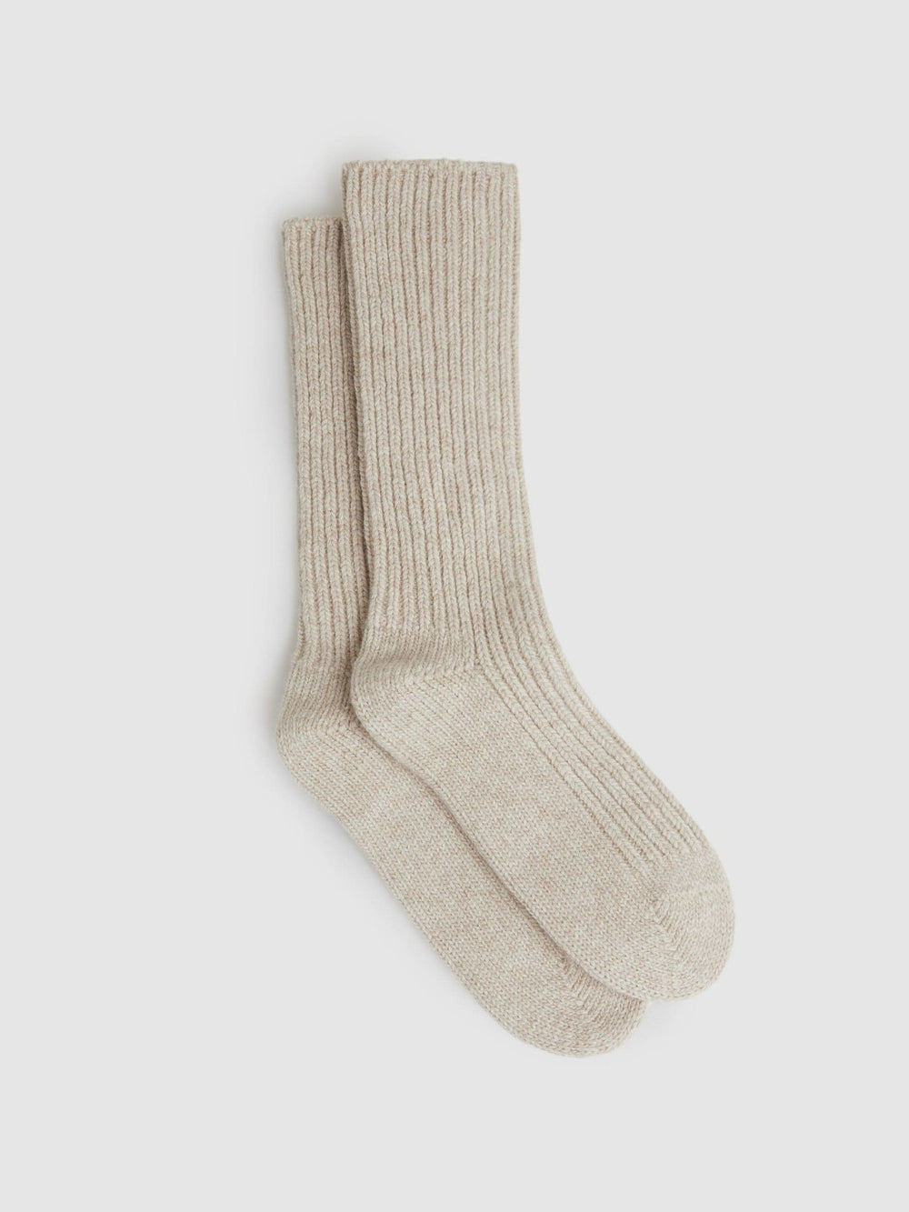 Rib-Knit Socks With Cashmere Oatmeal | Womens