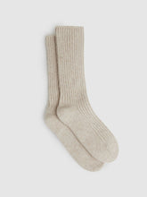 Rib-Knit Socks With Cashmere Oatmeal | Womens
