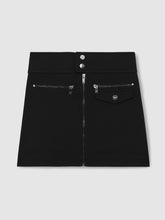 13-14 yrs Piqué Zip-Detail Mini Skirt Black | Children