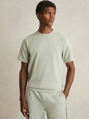 Textured Crew-Neck T-Shirt Sage Green | Mens