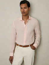 Linen Button-Through Shirt Prep Pink | Mens