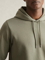 Interlock Jersey Drawstring Hoodie Sage | Mens