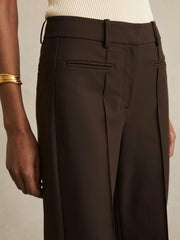 High Rise Flared Trousers Chocolate Brown | Womens