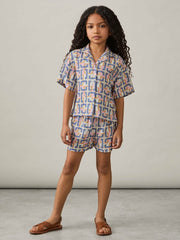 9-13 yrs Geometric Chain Print Shorts Multi | Children