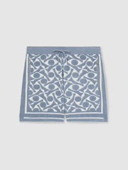Abstract-Pattern Towelling Shorts Soft Blue/White | Mens