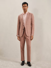 Single-Breasted Linen Suit Blazer Slim Fit Rose Pink | Mens