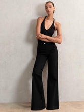 Petite Mid-Rise Flared Jeans Black | Womens
