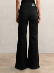 Petite Mid-Rise Flared Jeans Black | Womens