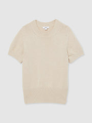 Cotton And Wool Crew-Neck Top Neutral | Womens
