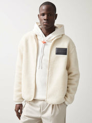 McLaren F1 Team Embroidered Fleece Jacket Unisex Fit Off White | Mens