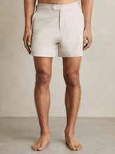 Side-Adjuster Swim Shorts Off White | Mens