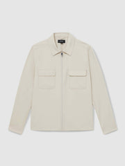Technical Zip-Through Overshirt Stone | Mens