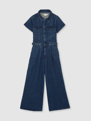 Good American Wide-Leg Denim Jumpsuit Dark Indigo | Womens
