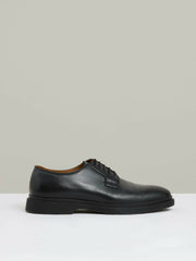 Leather Lace-Up Derby Shoes Black | Mens