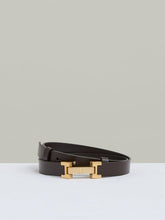 Leather Square Hinge Belt Chocolate | Womens