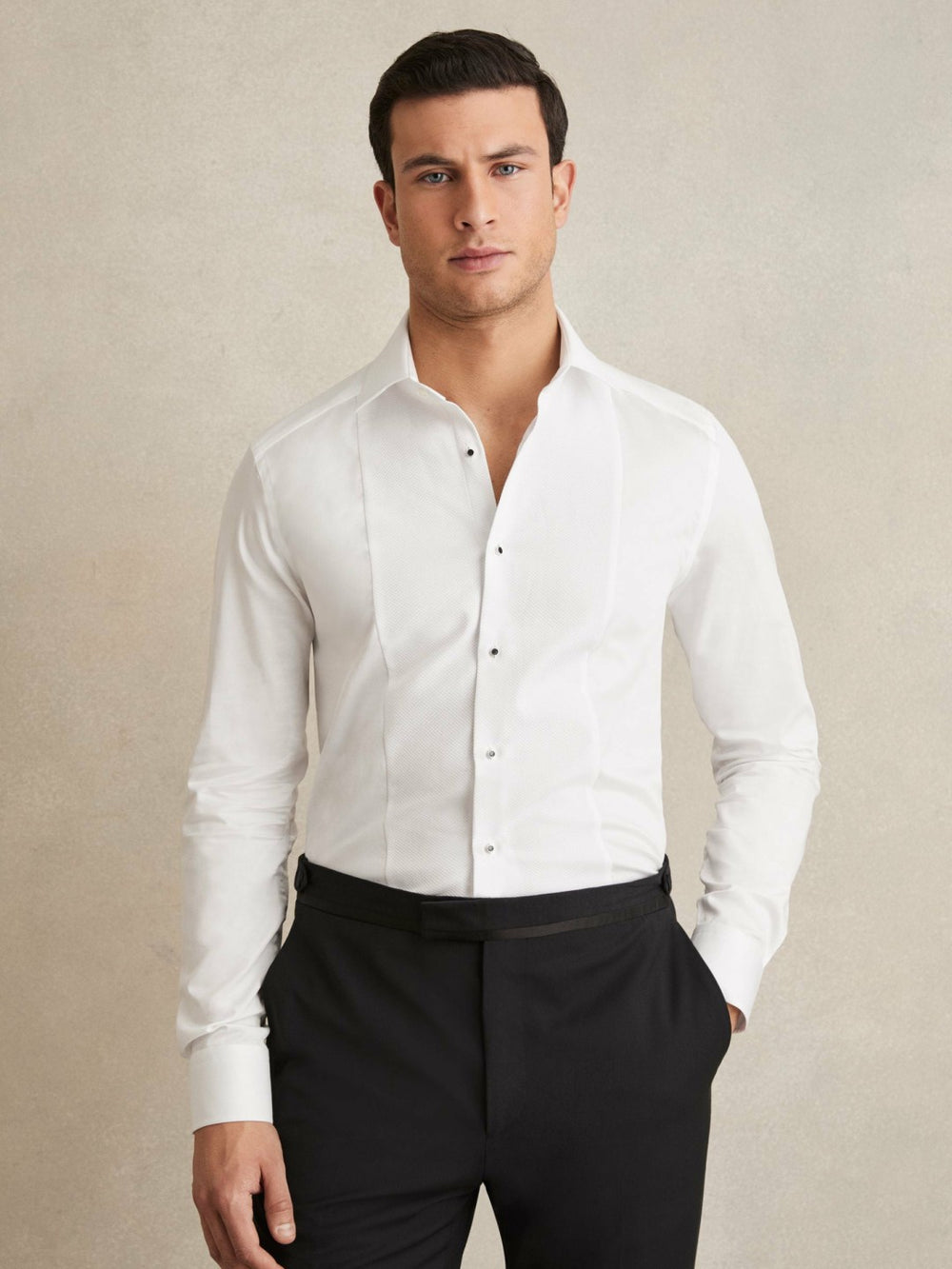 Slim Fit Cotton Dinner Shirt White | Mens