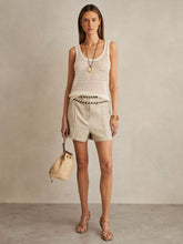 Linen Whipstitch Shorts Neutral | Womens