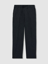 Linen-Blend Drawstring Trousers Navy Stripe | Children