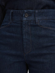 Paige High Rise Wide Leg Jeans Edinburgh Dark Blue | Womens