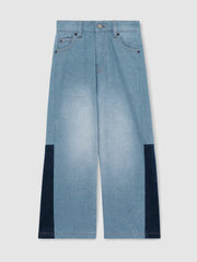 13-14 yrs Patchwork Denim Jeans Two-Tone Blue | Children