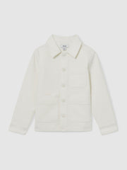 Cotton-Blend Work Jacket Off White | Children