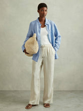 Linen Button-Through Shirt Blue | Womens
