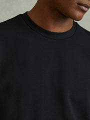 Textured Crew-Neck T-Shirt Navy | Mens
