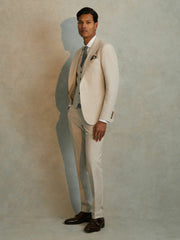 Slim Fit Single Breasted Waistcoat Stone | Mens