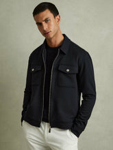 Interlock Jersey Zip-Through Jacket Navy Blue | Mens