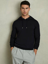 Merino Wool Drawstring Hoodie Navy | Mens