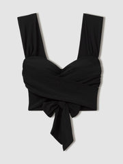Wrap Design Bikini Top Black | Womens