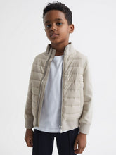 3-9 yrs Funnel Neck Quilted Hybrid Jacket Stone | Children