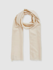 Wool-Cashmere Lightweight Scarf Off White | Womens