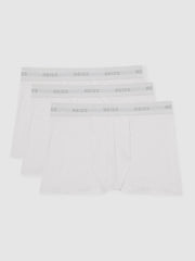 Three Pack Cotton Boxers White | Mens