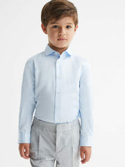 4-9 yrs Slim-Fit Cotton Shirt Soft Blue | Children