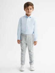 4-9 yrs Slim-Fit Cotton Shirt Soft Blue | Children