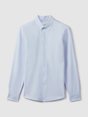 Slim-Fit Button-Down Collar Cotton Oxford Shirt Soft Blue | Mens