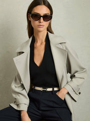 Leather Square Hinge Belt Stone | Womens