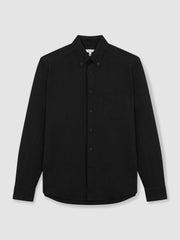 Slim-Fit Button-Down Collar Cotton Oxford Shirt Black | Mens
