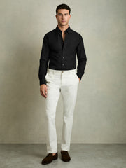 Slim-Fit Button-Down Collar Cotton Oxford Shirt Black | Mens
