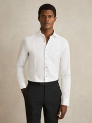Slim Fit Cotton Marcella Tuxedo Shirt White | Mens