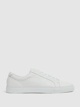 Tumbled-Leather Low-Top Trainers White | Mens